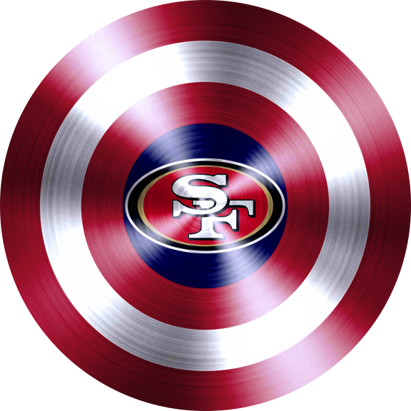 Captain American Shield With San Francisco 49ers Logo iron on paper